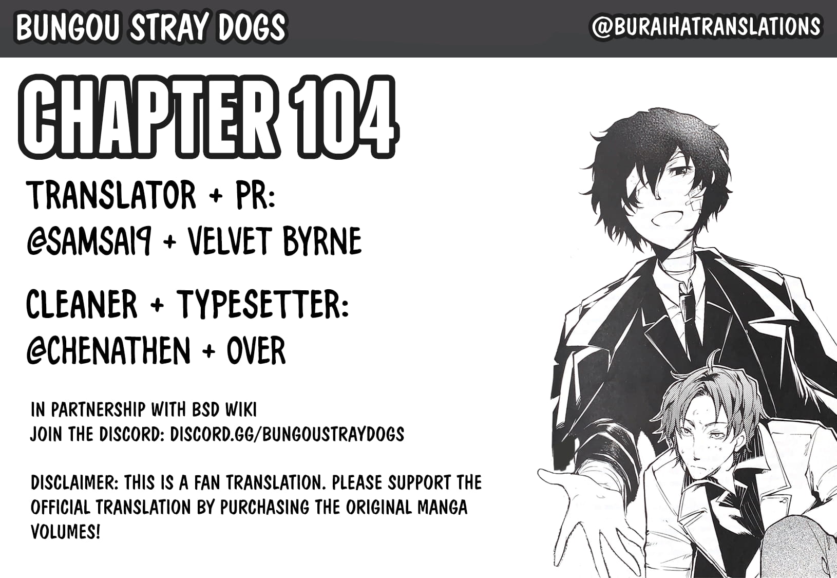 Bungou Stray Dogs, Chapter 104 image 01